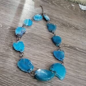 Women's BARSE Blue Agate Beaded Necklace 26 Inch
